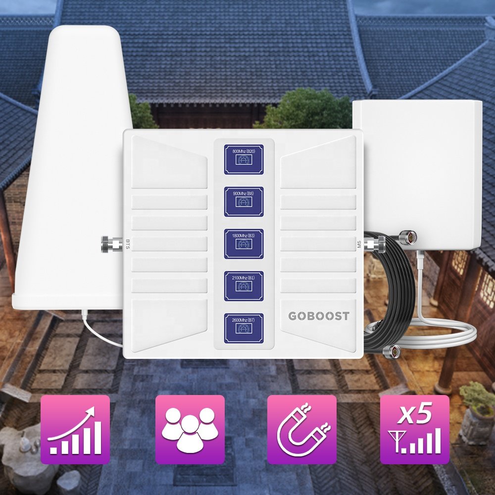 GOBOOST cellular phone signal booster tri four quad band 1800mhz gsm lte mobile 2g 3g 4g 5g signal repeater